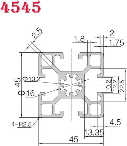 1PCS 4545 T SLOT Aluminium Profile Guide 800mm 1000mm provusion Frame European Camera Slider Printer 3D (300mm) in Saudi Arabia