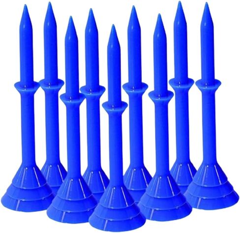 The New Big Cup Golf Tees from Stand at a Height of 3-1/4 inches, Featuring a Stop at 1-1/4 inches. Ball Exactly Stays 2" Above The Ground. 10 Pack of Blue Tees. in Saudi Arabia