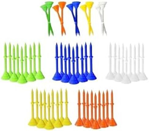 The New Big Cup Golf Tees from Stand at a Height of 3-1/4 inches, Featuring a Stop at 1-1/4 inches. Ball Exactly Stays 2" Above The Ground. 10 Pack of Blue Tees. in Saudi Arabia