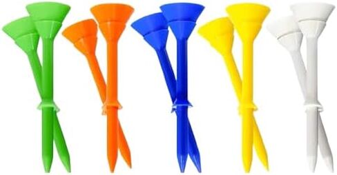The New Big Cup Golf Tees from Stand at a Height of 3-1/4 inches, Featuring a Stop at 1-1/4 inches. Ball Exactly Stays 2" Above The Ground. 10 Pack of Blue Tees. in Saudi Arabia