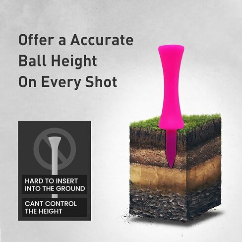 Golf Castle Tees Plastic Step Down Unbreakable Mixed Value 60 Count, 2 3/4, 2 1/4, 1 1/2 Inch Tee Length Pack Available for Practice in Kuwait
