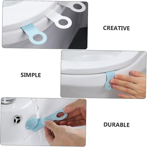 NUOBESTY 4pcs Toilet Seat Lifter Handles Anti-touch Bathroom Accessory for Hygienic Use Suction Cup Design for Easy Lifting Fits Toilet Seats White Gray Light Pink Light Blue in Saudi Arabia