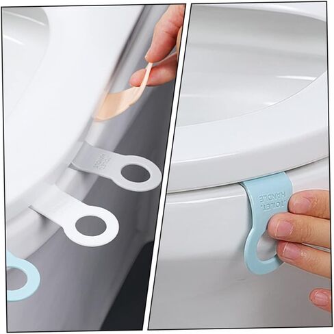 NUOBESTY 4pcs Toilet Seat Lifter Handles Anti-touch Bathroom Accessory for Hygienic Use Suction Cup Design for Easy Lifting Fits Toilet Seats White Gray Light Pink Light Blue in Saudi Arabia