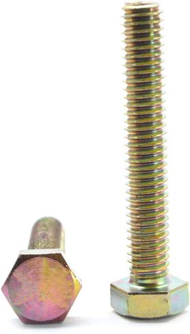 1/4-20 x 6 Coarse Thread Grade 8 Hex Tap (Full Thread) Bolt Alloy Steel Yellow Zinc Plated Pk 25 in Saudi Arabia