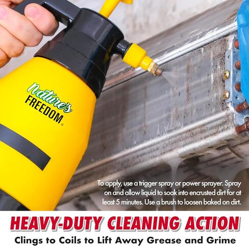 Nature's Freedom AC Coil Cleaner – 1 Gallon No Rinse Coil Cleaner for Air Conditioners, Mini Splits, Heat Pumps & Window Units – Non-Foaming, Metal-Safe Formula in Kuwait