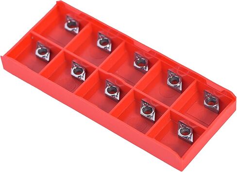 10 pcs CNC Carbide Inserts Blade Cutter for Lathe Turning Tool with Box, Material, Durability and Heat, Suitable for Aluminum and Copper Processing, Easy to Use, 55 in Saudi Arabia