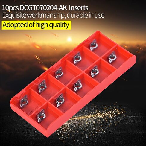 10 pcs CNC Carbide Inserts Blade Cutter for Lathe Turning Tool with Box, Material, Durability and Heat, Suitable for Aluminum and Copper Processing, Easy to Use, 55 in Saudi Arabia
