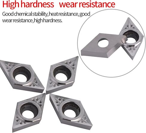 10 pcs CNC Carbide Inserts Blade Cutter for Lathe Turning Tool with Box, Material, Durability and Heat, Suitable for Aluminum and Copper Processing, Easy to Use, 55 in Saudi Arabia