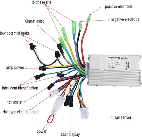 Zerone Electric Bike Speed Motor, Controller LCD Display Control Panel with Shift Switch Accessory for Electric Bike Scooter, Easy to Install in Saudi Arabia