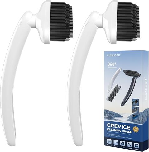 فرشاة التدوير - فرش تنظيف Crevice الدوارة ، أساسيات المنزل ، أداة فرشاة التنظيف الأنظف ، لوازم التنظيف للاستحمام ، الحمام ، المطبخ ، المرحاض ، النافذة (2 ، أسود) in Kuwait