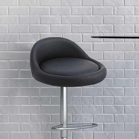 Seat Stool,Chair Round Replacement,Chair Seating Stool with Low Backrest PU Leather Accessory, Purple in Saudi Arabia