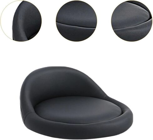 Seat Stool,Chair Round Replacement,Chair Seating Stool with Low Backrest PU Leather Accessory, Purple in Saudi Arabia