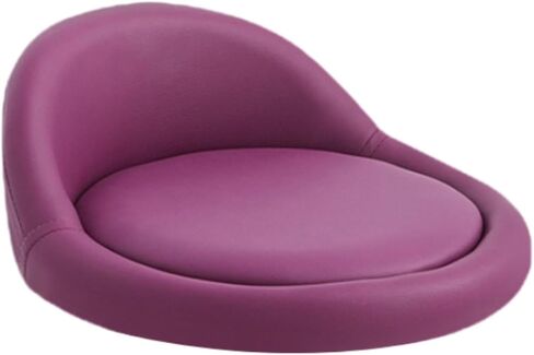 Seat Stool,Chair Round Replacement,Chair Seating Stool with Low Backrest PU Leather Accessory, Purple in Saudi Arabia