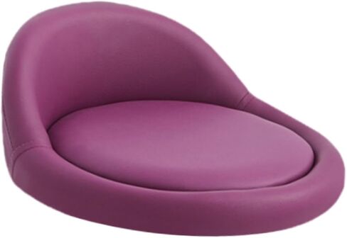 Seat Stool,Chair Round Replacement,Chair Seating Stool with Low Backrest PU Leather Accessory, Purple in Saudi Arabia