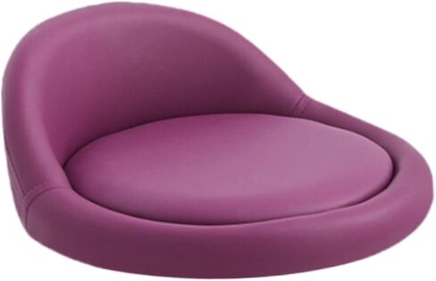 Seat Stool,Chair Round Replacement,Chair Seating Stool with Low Backrest PU Leather Accessory, Purple in Saudi Arabia