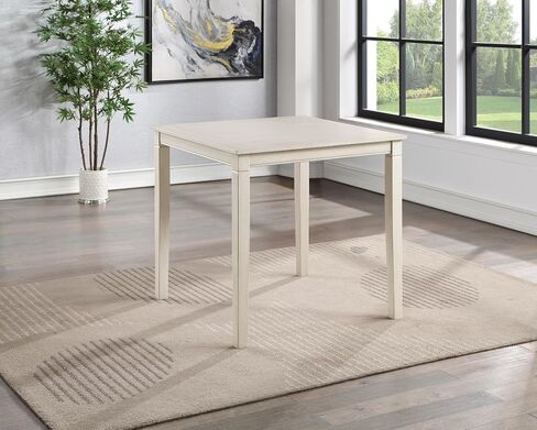 Farmhouse 5-Pack Counter Dining Set - Plank Effect Top, Shaped Counter Stool Seat - Compact and Functional - Perfect for Apartments,Kitchen Set in Saudi Arabia