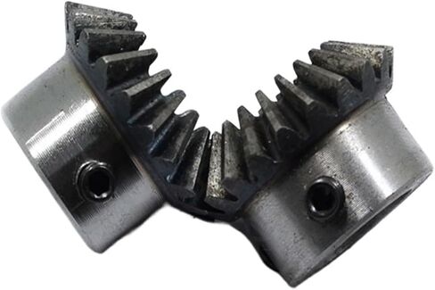 Steel Motor Drive Gear 2pcs Bevel Gear 1M 20Teeth Steel Inner Hole 5/6/7/8/6.35/9/10/12mm Angle Gears Screw M5(11mm) in Saudi Arabia