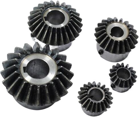 Steel Motor Drive Gear 2pcs Bevel Gear 1M 20Teeth Steel Inner Hole 5/6/7/8/6.35/9/10/12mm Angle Gears Screw M5(11mm) in Saudi Arabia
