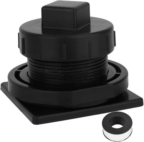 Stock Tank Drain Plug with Tape, Plastic Leak-Proof Stock Tank Plug Replacement Parts Fit for Rubbermaid 50/70/100/150/300 Gallon Commercial Tanks Accessories in Saudi Arabia