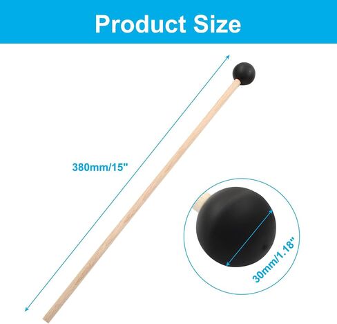 Piutouyar 2 PCS 15 بوصة مركزية Glockenspiel ، مقاطع جرس المطاطية الإيقاع الإيقاع إكسيليوفون ماليت العصي من الزيلوفون ، Glockenspiel ، عصا الجرس ، مطرقة أسطوانة اللسان in Saudi Arabia