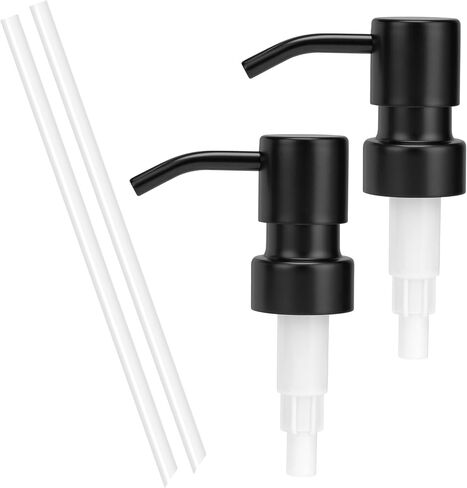 304 Stainless Steel Soap Dispenser Pump Replacement for Standard 28/400 Thread Size for Liquid Soap Lotion Refill Flat Top Dispenser Pumps Kitchen Bathroom 2 Pack(Brushed Nickel) in Saudi Arabia