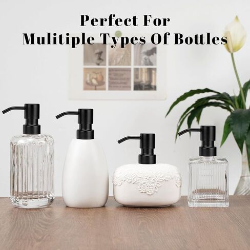 304 Stainless Steel Soap Dispenser Pump Replacement for Standard 28/400 Thread Size for Liquid Soap Lotion Refill Flat Top Dispenser Pumps Kitchen Bathroom 2 Pack(Brushed Nickel) in Saudi Arabia