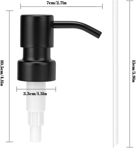 304 Stainless Steel Soap Dispenser Pump Replacement for Standard 28/400 Thread Size for Liquid Soap Lotion Refill Flat Top Dispenser Pumps Kitchen Bathroom 2 Pack(Brushed Nickel) in Saudi Arabia
