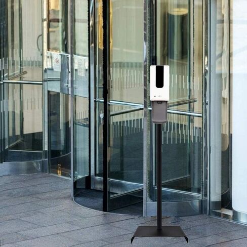 Automatic Touchless Soap and Hand Sanitizer Dispenser 1200ml with Durable Floor Stand and Drip Tray - Commercial Industrial Liquid or Gel Hands Free Motion Sensor ADA Compliant in Saudi Arabia