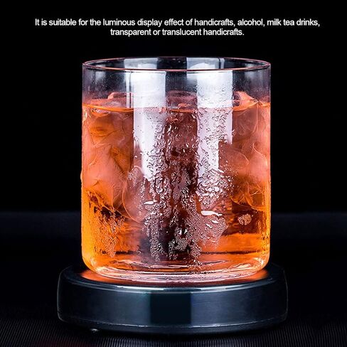 Yosoo 3 Pcs LED Light Base Stand Multicolor Adjustable Display Stand for Glass Bottles Crystal Art Figurines Decoration Round Show Base in Saudi Arabia