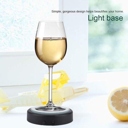 Yosoo 3 Pcs LED Light Base Stand Multicolor Adjustable Display Stand for Glass Bottles Crystal Art Figurines Decoration Round Show Base in Saudi Arabia