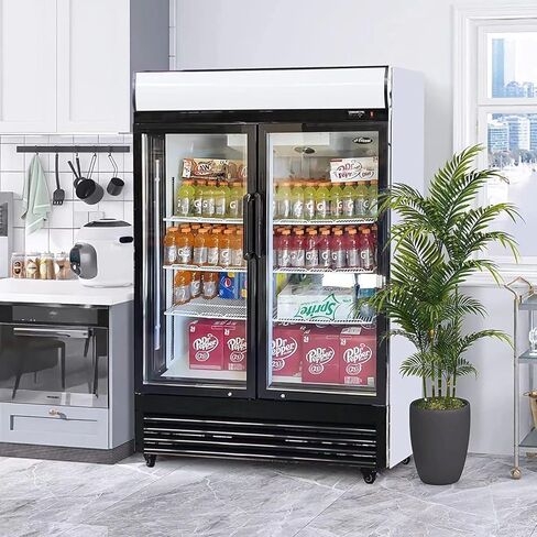 51" Commercial Glass 2 Door Display Refrigerator Merchandiser - Upright Beverage Cooler With Led Lighting in Saudi Arabia