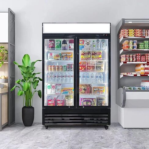 51" Commercial Glass 2 Door Display Refrigerator Merchandiser - Upright Beverage Cooler With Led Lighting in Saudi Arabia