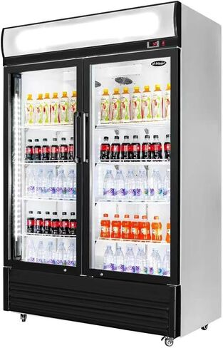 51" Commercial Glass 2 Door Display Refrigerator Merchandiser - Upright Beverage Cooler With Led Lighting in Saudi Arabia