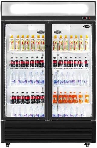 51" Commercial Glass 2 Door Display Refrigerator Merchandiser - Upright Beverage Cooler With Led Lighting in Saudi Arabia