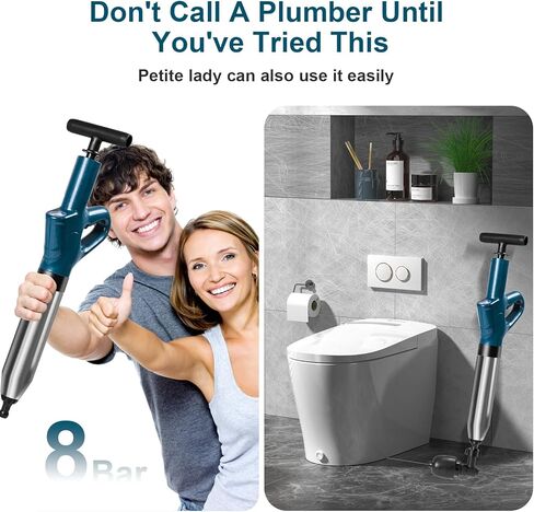 مزيل سد الصرف الصحي للمرحاض ، وصافل الضغط عالي الضغط -مكبس الهواء مع مقياس حقيقي في الوقت المناسب ، ومرحاض الفولاذ المقاوم للصدأ للحمام المسدود ، والوعة ، والمسلسل المطبخ in Kuwait