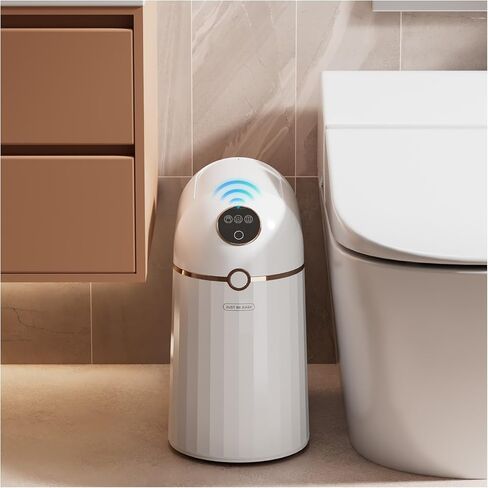 Bathroom Automatic Touchless Trash Can, Self Sealing and Self Changing, Smart Motion Sensor Trash Can with Lid, 2.7 Gallon Waterproof Small Bedroom Garbage Can in Saudi Arabia