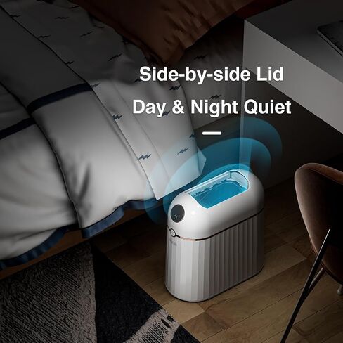Bathroom Automatic Touchless Trash Can, Self Sealing and Self Changing, Smart Motion Sensor Trash Can with Lid, 2.7 Gallon Waterproof Small Bedroom Garbage Can in Saudi Arabia