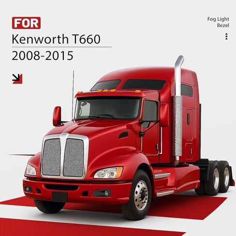 HECASA زوج الضباب الضباب الإطار المتوافق مع 2008-2015 KENWORTH T660 بديل لـ N181002200 N181002200R غطاء مصباح الضباب تقليم أسود - سائق ومسافر جانب in Kuwait