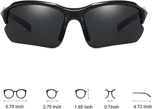 Sports Sunglasses for Men & Women - UV400 Protection, Night Driving, Cycling, Running, Outdoor Activities in Saudi Arabia