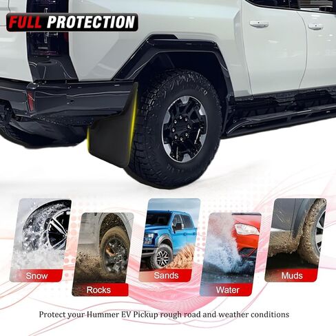للاطلاع على إكسسوارات الالتقاط الهاممر EV اللوحات الطينية ، حراس Mudguards 2pcs ، واقي دفقة خلفية لا يوجد حفر مطلوب مع Hummer EV Pickup 2022 2023 2024 2025+ (ABS) in Saudi Arabia