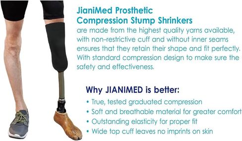 Stump Stump Merrinkers-Below Knee ، 50 سم ، ضغط ، جوارب مبتورة ، 20-30 ، الاستخدام اليومي ، Taiwan Excellence 2XL in Kuwait