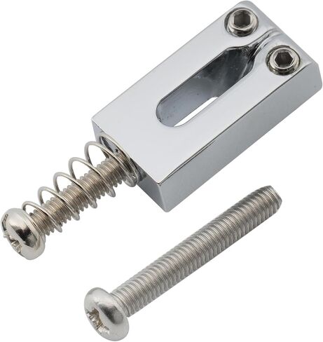 MusicLily Pro 10.8mm Modern Style Zinc Alloy Bridge Bridge for Import Strat Tele Electric Guitar ، Chrome (مجموعة من 6) in Kuwait