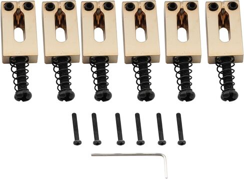 Musiclily Pro 10.8mm Modern Style Zinc Alloy Bridge Saddles for Import Strat Tele Electric Guitar, Chrome (Set of 6) in Saudi Arabia