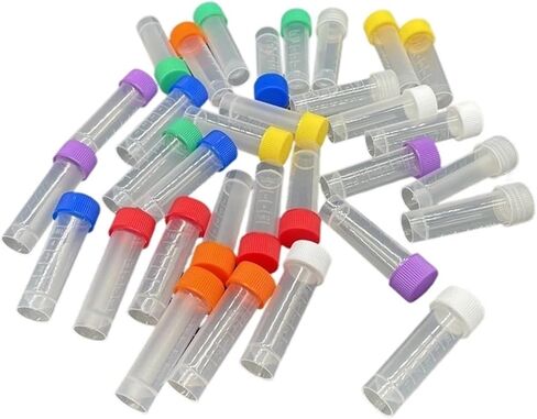 20pcs Lab 5ml بلاستيك برغي أنبوب فم تجميد مع غسالة مقاومة للتسرب ، وشفاف بالتبريد مع مقياس ، أنبوب تخزين الكاشف/الحبر in Saudi Arabia
