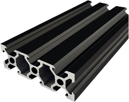 2 Pieces 2060 V Slot Aluminum Profile Extrusion Frame Anodized 200-1000 Length Black(500mm) in Saudi Arabia