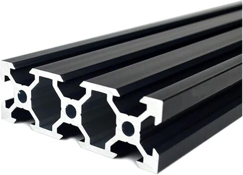 2 Pieces 2060 V Slot Aluminum Profile Extrusion Frame Anodized 200-1000 Length Black(500mm) in Saudi Arabia