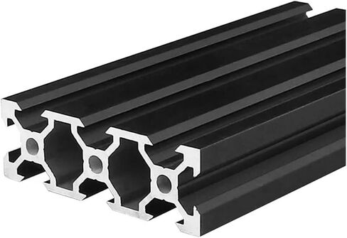 2 Pieces 2060 V Slot Aluminum Profile Extrusion Frame Anodized 200-1000 Length Black(500mm) in Saudi Arabia