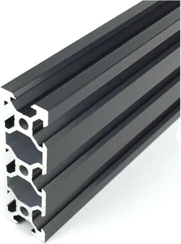 2 Pieces 2060 V Slot Aluminum Profile Extrusion Frame Anodized 200-1000 Length Black(500mm) in Saudi Arabia