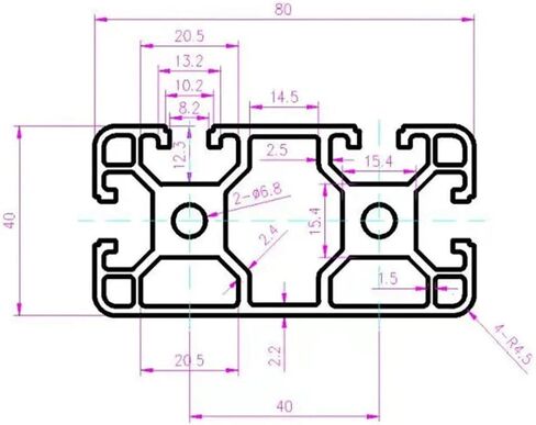 1 Piece Aluminum Profile 4080 N1 Aluminum Profile Extrusion 100-800EU Standard 3D Printer Parts Anode Guide Wire Aluminum Profile(300mm) in Saudi Arabia