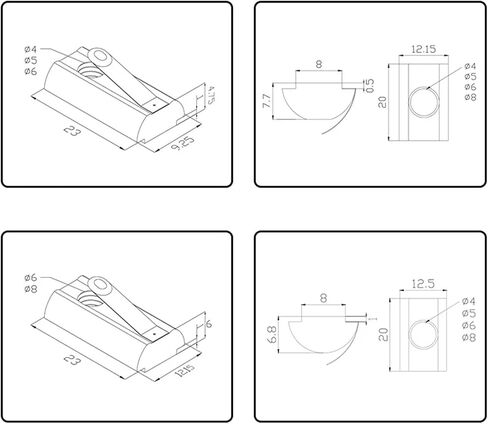 10pcs spring nut block مرنة من الألومنيوم برفع النابض النابض من الألومنيوم سلسلة M4/M5/M6/M8 F3030/4040/4545 (45 سلسلة M6) in Saudi Arabia